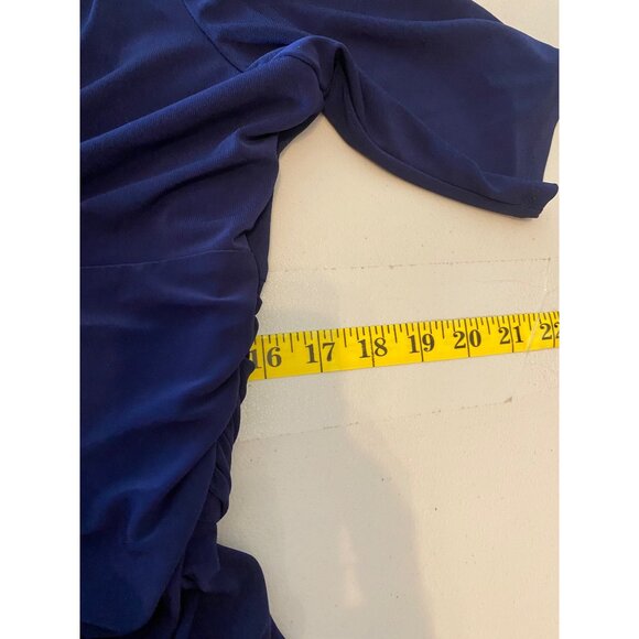 Chaps Womens XL Navy Blue Ruched Dress - Picture 7 of 9